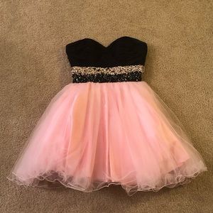 Camille La Vie Tulle Skirt Homecoming Dress